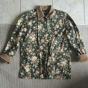 Lauren Jeans Co Floral Green Cotton Jacket